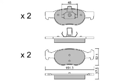 Комплект тормозных колодок (AISIN: BPFI-1042)